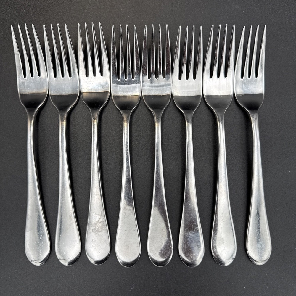 Oneida Icarus Stainless Flatware Dinner Forks Replacement Lot of 8